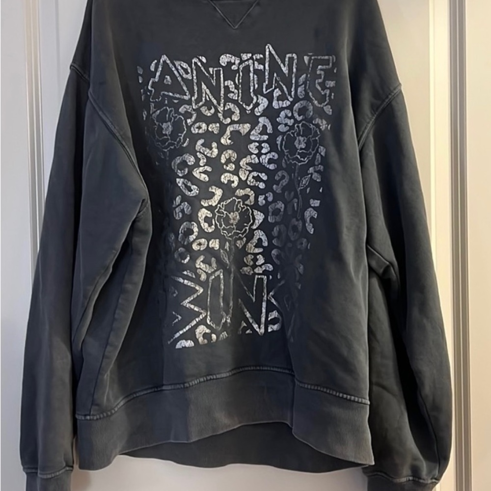 Anine bing ramona leopard sweatshirt Medium